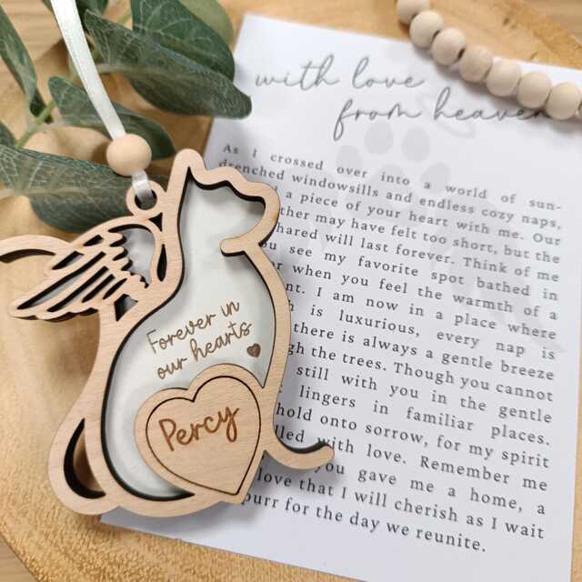 Memorial Cat Gift - Loss Of Christmas Tree Memoria Pet Poem - image 1