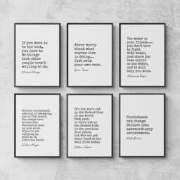 Swimming Quote Typewriter Prints, Sport Lover Gift Set Of 6 Prints - thumbnail 1