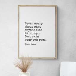 Swimming Quote Typewriter Prints, Sport Lover Gift Set Of 6 Prints - thumbnail 3