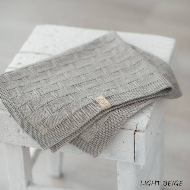 Hand Knit Merino Wool Baby Blanket Soft Heirloom Afghan - image 1