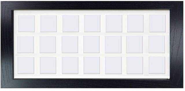 Multi Photo Picture Frame Black Veneer, Holds 21 4x4 Photos - image 1