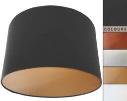 Dark Grey Lampshade Metallic Copper Lined Lighting - thumbnail 1