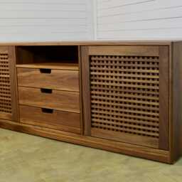 Walnut Sideboard, Mid Century Credenza, Media Cabinet, Sandinavian Design - thumbnail 2