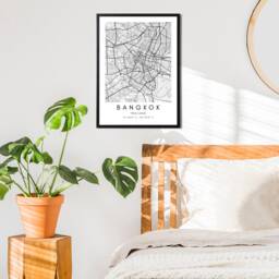 Bangkok City Map Art Print Modern Black & White Thailand Poster - thumbnail 3