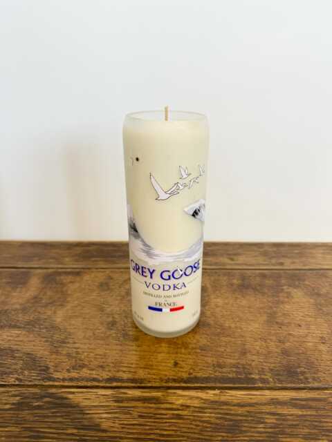 Grey Goose Vodka Bottle Candle - Rock Salt & Driftwood Natural Soy Wax Lover Gift - image 1