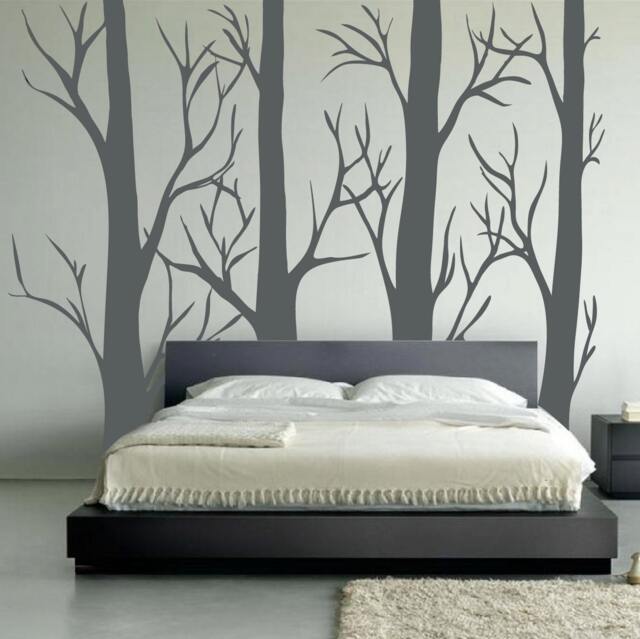 Nursery Birch Tree Wall Decal Forest Set Vinyl Sticker Removable Kids Room Bedroom Decor Woodland Family 1310 - image 1
