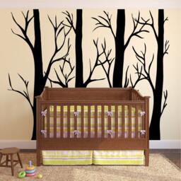 Nursery Birch Tree Wall Decal Forest Set Vinyl Sticker Removable Kids Room Bedroom Decor Woodland Family 1310 - thumbnail 3