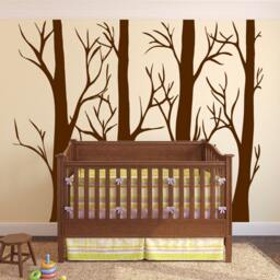 Nursery Birch Tree Wall Decal Forest Set Vinyl Sticker Removable Kids Room Bedroom Decor Woodland Family 1310 - thumbnail 2
