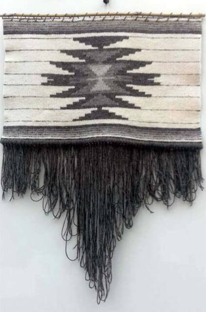 Handwoven Wool Wall Hanging - Natural Boho Tapestry On Wood, Minimalist Ethnic Decor - image 1