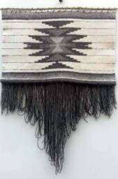 Handwoven Wool Wall Hanging - Natural Boho Tapestry On Wood, Minimalist Ethnic Decor