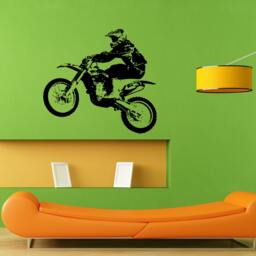 Dirt Bike Racing Biker Extreme Sport Wall Sticker Vinyl Mural Decal Home House Apartment Art Decor Free Shipping L015 - thumbnail 1