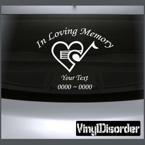 Music 5 in Loving Memory Custom Car Or Wall Vinyl Decal Stickers - Ilmmusic5Et - image 1
