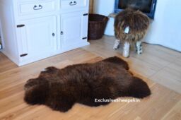 Genuine Sheepskin Rug 100% Natural Color Soft Long Wool Brown Sheepskin Fur Lammfell Schaffell - thumbnail 1