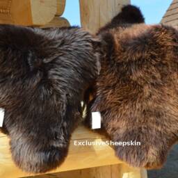 Genuine Sheepskin Rug 100% Natural Color Soft Long Wool Brown Sheepskin Fur Lammfell Schaffell - thumbnail 2