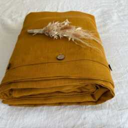 Mustard Linen Duvet Cover, Comforter Cover, Quilt Cover - thumbnail 2