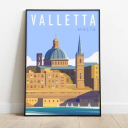 Valletta Malta Retro Travel Poster City Art Print - thumbnail 2