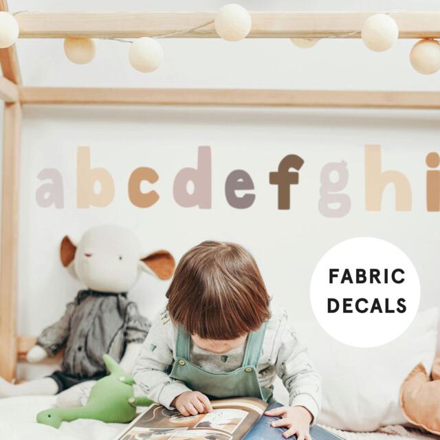 26 Neutral Alphabet Fabric Educational Wall Stickers - Easy To Install, Removable & Reusable - image 1