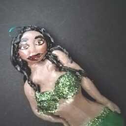 Mermaid With Black Hair Green Tail - thumbnail 4