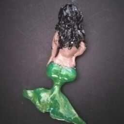 Mermaid With Black Hair Green Tail - thumbnail 3