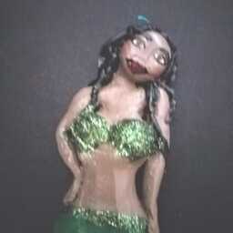 Mermaid With Black Hair Green Tail - thumbnail 2