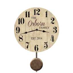 Personalized Family Name Wall Clock - Neutral Colored Clock - thumbnail 2