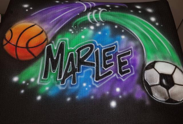 Personalized Airbrush Floor Mat Kid's Room Decor, Summer Camp - image 1