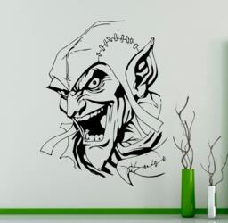 Comics Wall Vinyl Decal Green Goblin Supervillain Sticker Home Decor Ideas Interior Art 10(Ggb - thumbnail 1