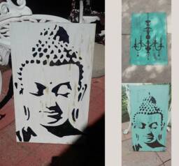 Buddha Stencil Reusable Mylar For Walls, Fabric, Furniture - thumbnail 1