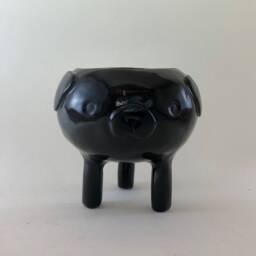 Handmade Ceramic Pug Planter, Dog Succulent Pot - thumbnail 2