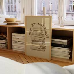Have You Read Today? Retro Print - Risograph Effect, Vintage Style, Light Dark Academia, Library Academic, Trendy Earthy Art Poster - thumbnail 2