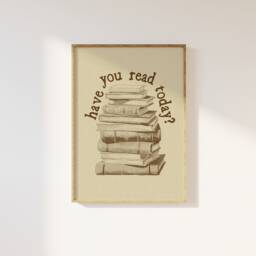 Have You Read Today? Retro Print - Risograph Effect, Vintage Style, Light Dark Academia, Library Academic, Trendy Earthy Art Poster - thumbnail 1