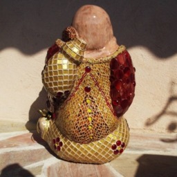 Buddha Mosaic Sculpture - Handmade Art Deco & Glass Unique Piece For Indoor/Outdoor/Garden Use - thumbnail 2