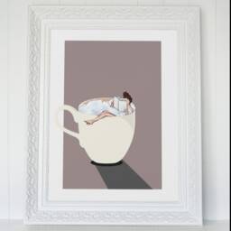 Coffee Lover Wall Art Print, Modern Kitchen Decor, Home Office Art, Minimalist Print - 2 Colour Options - thumbnail 3