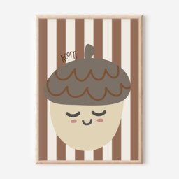 Woodland Animal & Autumn Prints For A Nursery, Playroom Or Bedroom. Prints. Stripey Snail, Acorn, Toadstool Fox Art - Prints Only - thumbnail 3