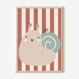 Woodland Animal & Autumn Prints For A Nursery, Playroom Or Bedroom. Prints. Stripey Snail, Acorn, Toadstool Fox Art - Prints Only - thumbnail 2