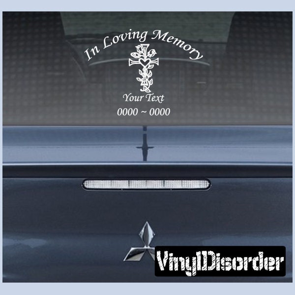 Heart 3 in Loving Memory Custom Car Or Wall Vinyl Decal Stickers - Ilmheart3Et - image 1