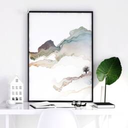 Japanese Painting Office Decor Set Of 3 Framed Panel Wall Art Prints, Trendy Asian Gallery Hanging For Calming Office Desk Decor - thumbnail 2