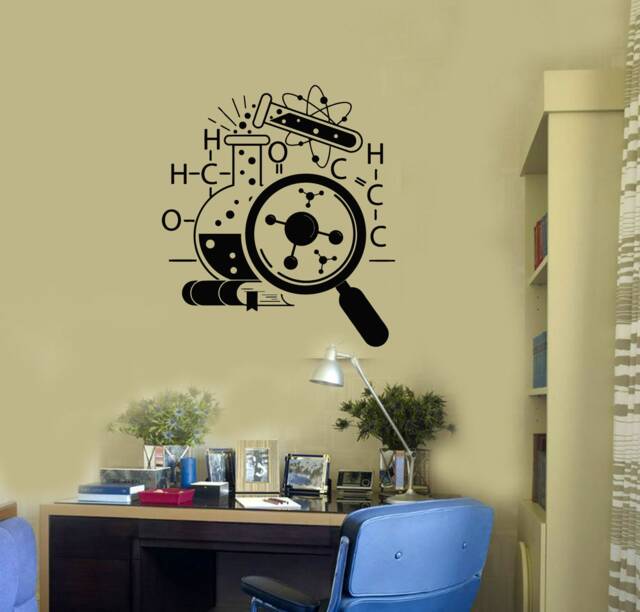 Chemistry Science Art Vinyl Wall Decal School Decor Chemical Lab Class Educational Classroom Stickers Mural - #2822Di - image 1