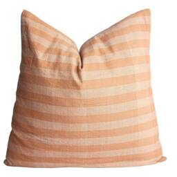 Brick Striped Woven Cotton Pillow Cover, Minimalist Cushion - 20x20 - thumbnail 2