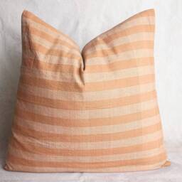 Brick Striped Woven Cotton Pillow Cover, Minimalist Cushion - 20x20 - thumbnail 3