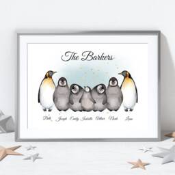 Personalised Penguin Family Print - Custom Winter & Christmas Wall Art - thumbnail 3