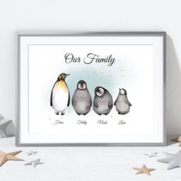 Personalised Penguin Family Print - Custom Winter & Christmas Wall Art - thumbnail 2