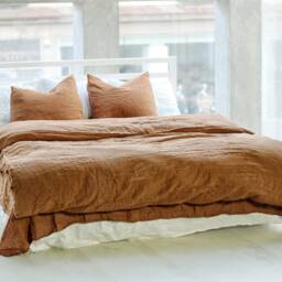 Tobacco Linen Duvet Cover European Bedding, King/Queen Sizes - thumbnail 3