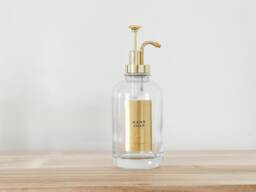 Refillable Soap Dispenser - 500 Ml Glass Bottle With Gold Pump - thumbnail 1