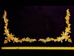 Pair Gilt Or White French Style Decorative Wall Furniture Moulding Pediment Plastic Decoration - thumbnail 1
