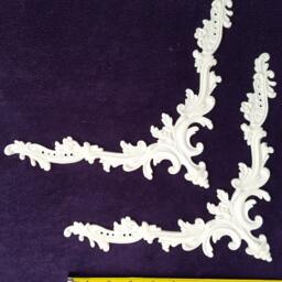 Pair Gilt Or White French Style Decorative Wall Furniture Moulding Pediment Plastic Decoration - thumbnail 2