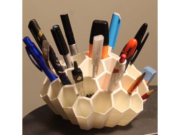 Honeycomb Desk Organizer 3D Printed Pen & Pencil Holder - image 1