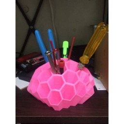 Honeycomb Desk Organizer 3D Printed Pen & Pencil Holder - thumbnail 2