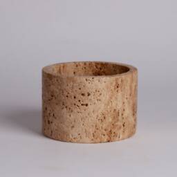 Handmade Beige Travertine Mini Planter Home Decor - 3.9
