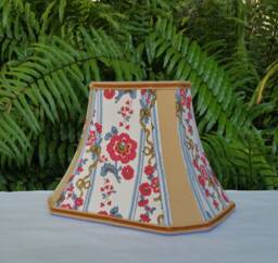 Rectangle Bell Floral Lampshade, Vintage Fabric Lamp Shade - thumbnail 1